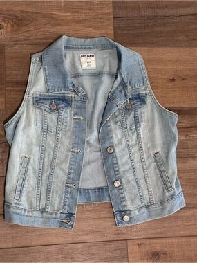 Old Navy Light Blue Sleeveless Denim Jacket Vest